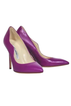 Brian Atwood - Purple Leather Pointed Toe Pumps Sz 7
