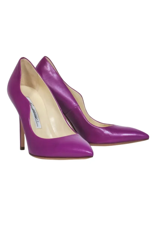 Brian Atwood - Purple Leather Pointed Toe Pumps Sz 7