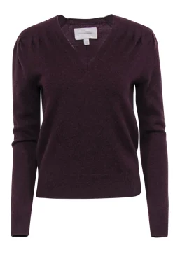 Brochu Walker - Burgundy V-Neck Cashmere Sweater Sz XS