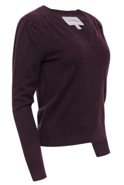 Brochu Walker - Burgundy V-Neck Cashmere Sweater Sz XS