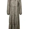 Brochu Walker - Green Watercolor Tie-Dye Printed Satin Maxi Dress Sz M