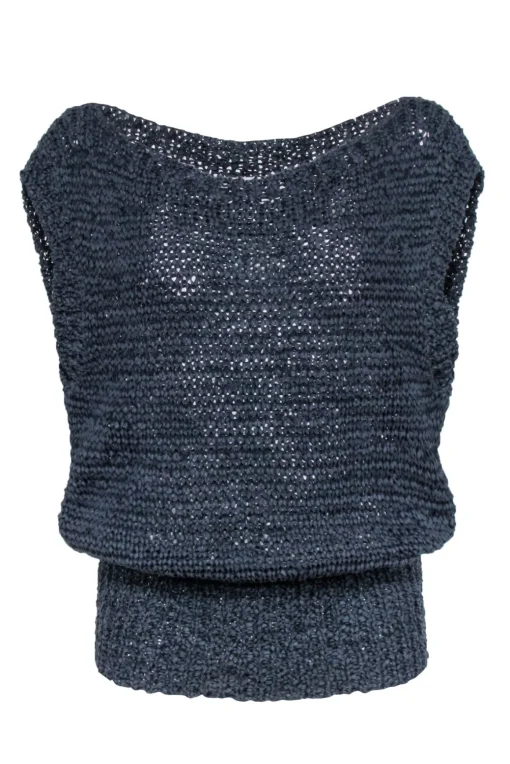 Brochu Walker - Navy Knit Sleeveless Sweater Sz S