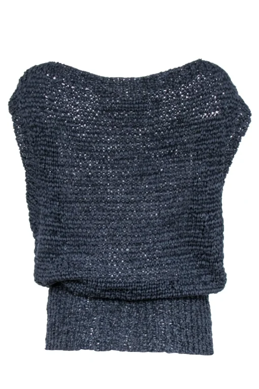 Brochu Walker - Navy Knit Sleeveless Sweater Sz S