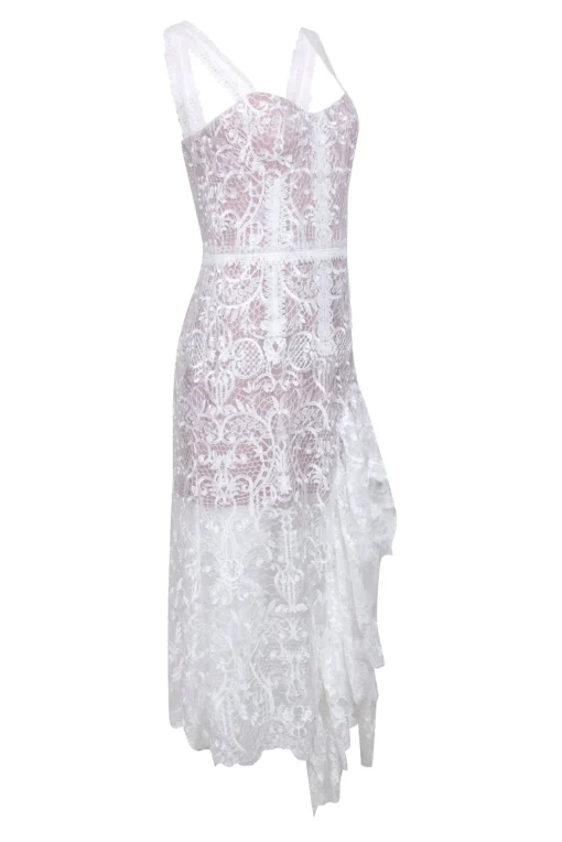 Bronx & Banco - Ivory Eyelet Lace Sleeveless "Tiffany Blanc" Dress Sz M