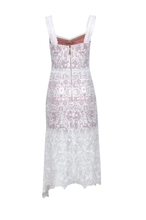 Bronx & Banco - Ivory Eyelet Lace Sleeveless "Tiffany Blanc" Dress Sz M