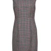 Brooks Brothers - Black, White & Red Houndstooth Wool Sheath Dress Sz 8