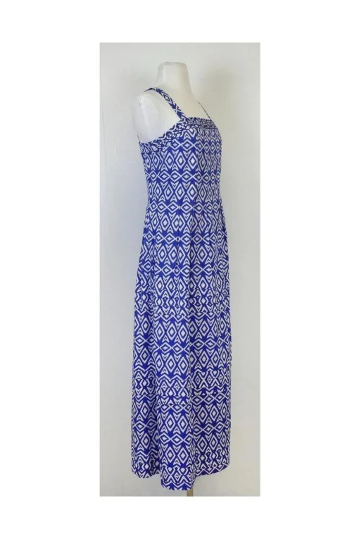 Brooks Brothers - Blue & White Printed Cotton Maxi Dress Sz 2