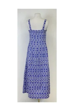 Brooks Brothers - Blue & White Printed Cotton Maxi Dress Sz 2
