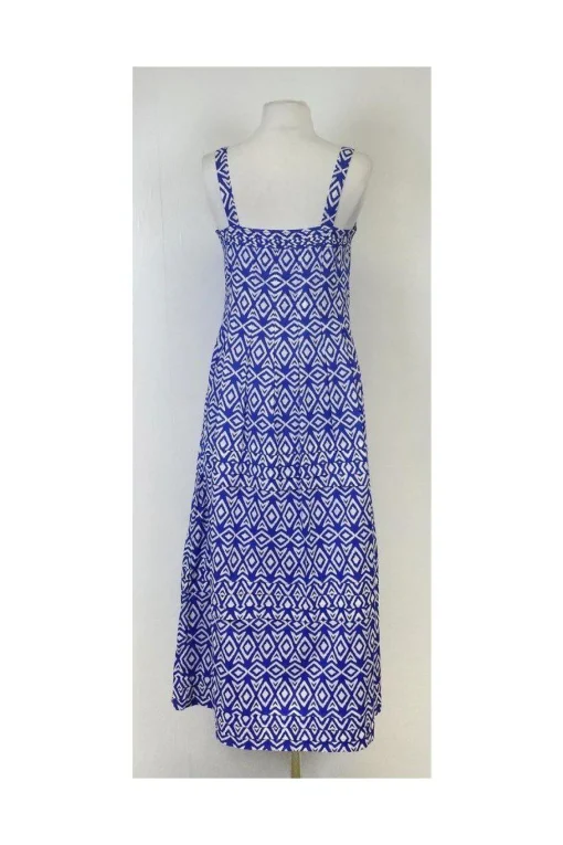 Brooks Brothers - Blue & White Printed Cotton Maxi Dress Sz 2
