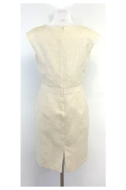 Brooks Brothers - Cream V-Neck Textured Dress Sz 6