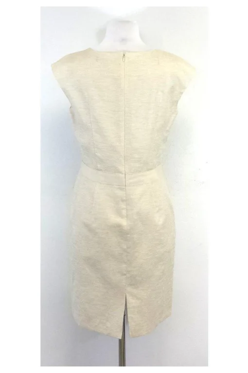 Brooks Brothers - Cream V-Neck Textured Dress Sz 6