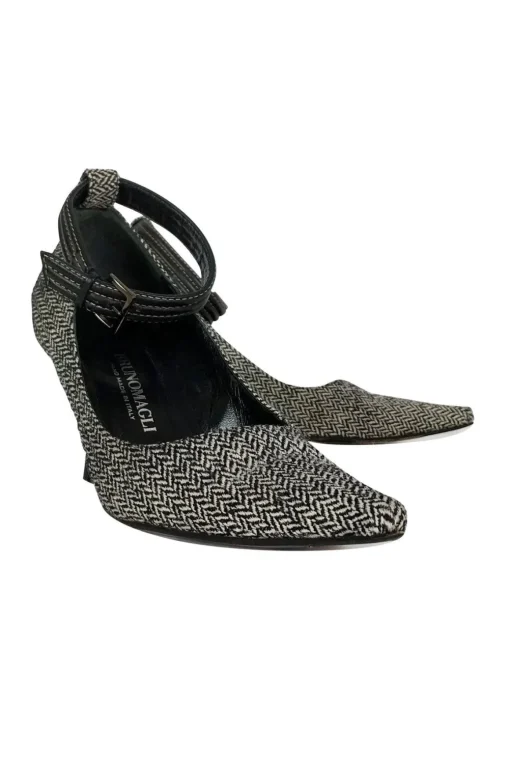 Bruno Magli - Black & White Chevron Heels Sz 8