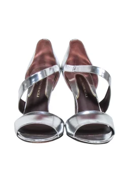 Brunomagli - Silver Metallic Open Toe Pumps Sz 6.5