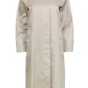 Burberry - Beige Covered Button Trench Coat Sz 8P