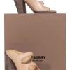 Burberry - Beige Leather Open Toe "Kiersten" Mule Heels Sz 8.5