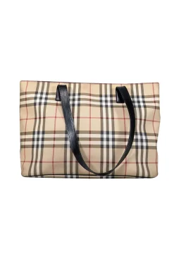 Burberry - Beige Signature Plaid Canvas Tote Bag