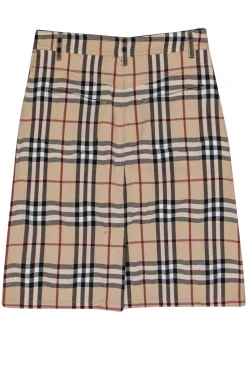 Burberry - Beige Tartan Print Pencil Skirt Sz 2