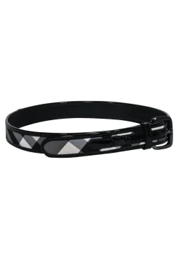 Burberry - Black & Grey Plaid Belt Sz 4