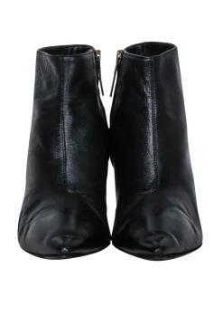 Burberry - Black Leather Stiletto Booties Sz 9