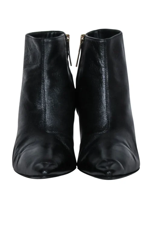 Burberry - Black Leather Stiletto Booties Sz 9