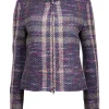 Burberry - Black, Pink, Teal, & Orange Multi Color Tweed Jacket Sz 10