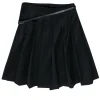 Burberry - Black Pleated Mini Wrap Wool Skirt w/ Belt Sz 8