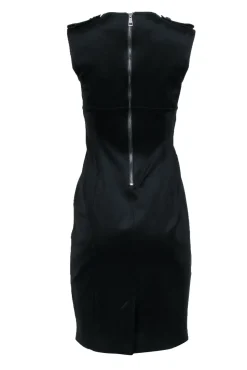 Burberry - Black Sleeveless Sheath Dress w/ Epaulette Shoulder Sz 8