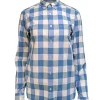 Burberry - Blue & White Checkered Long Sleeve Shirt Sz XS