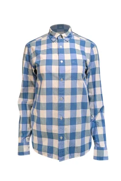Burberry - Blue & White Checkered Long Sleeve Shirt Sz XS