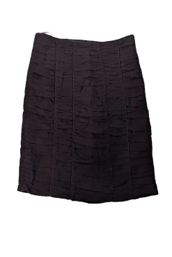 Burberry - Brown Ruched Silk Blend Pencil SkirtSz 4