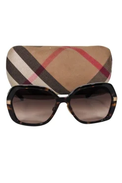 Burberry - Brown Tortoise Large Sunglasses