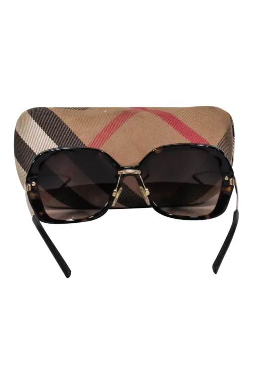 Burberry - Brown Tortoise Large Sunglasses