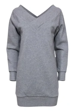 Burberry - Gray Off-the-Shoulder Sweatshirt Dress Sz S