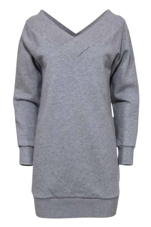 Burberry - Gray Off-the-Shoulder Sweatshirt Dress Sz S