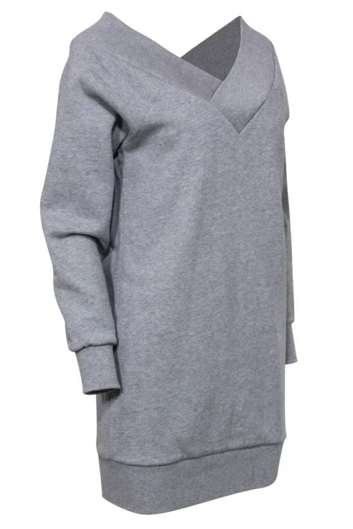 Burberry - Gray Off-the-Shoulder Sweatshirt Dress Sz S