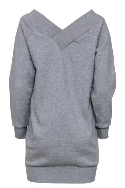 Burberry - Gray Off-the-Shoulder Sweatshirt Dress Sz S