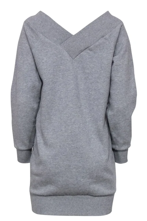 Burberry - Gray Off-the-Shoulder Sweatshirt Dress Sz S