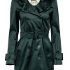 Burberry - Hunter Green Classic Trench Coat Sz 4