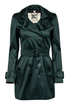 Burberry - Hunter Green Classic Trench Coat Sz 4