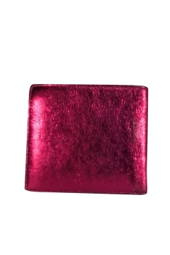Burberry - Metallic Pink Leather Bi-Fold Wallet