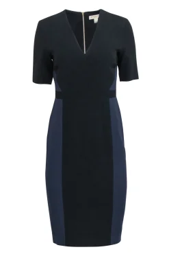 Burberry - Navy & Black Two Tone Sheath Dress Sz 6