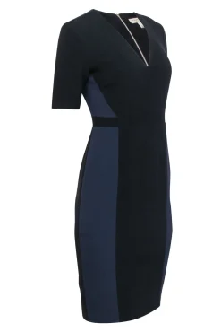Burberry - Navy & Black Two Tone Sheath Dress Sz 6