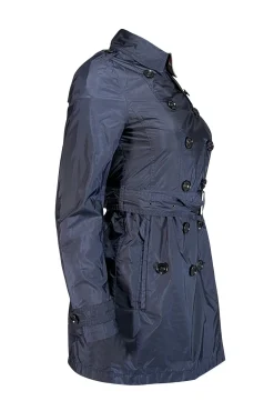 Burberry - Navy Blue Short Trench Coat Sz 2