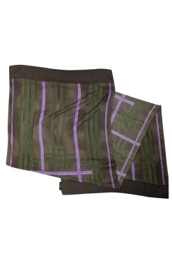 Burberry - Olive, Green, & Lavender Cashmere Blend Scarf