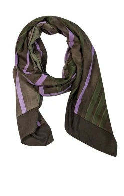 Burberry - Olive, Green, & Lavender Cashmere Blend Scarf