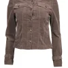 Burberry - Olive Green Corduroy Button Jacket Sz 4