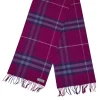 Burberry - Pink & Purple Plaid Fringe Hem Cashmere Scarf