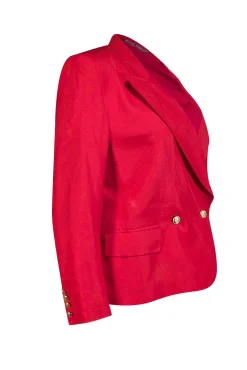 Burberry - Red Gold Button Blazer Sz 6