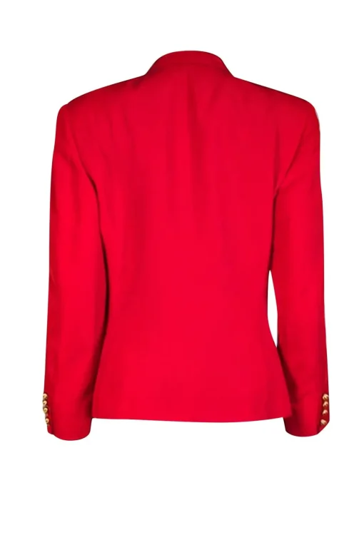 Burberry - Red Gold Button Blazer Sz 6