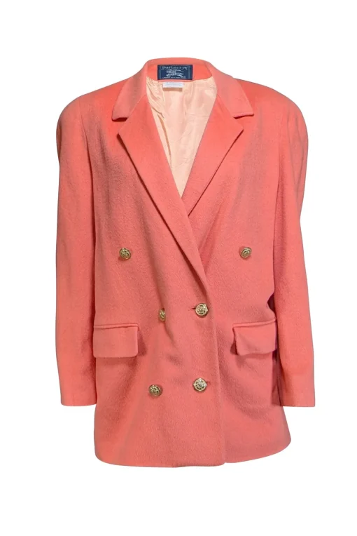 Burberry - Salmon Pink Wool Blend Blazer Sz 10